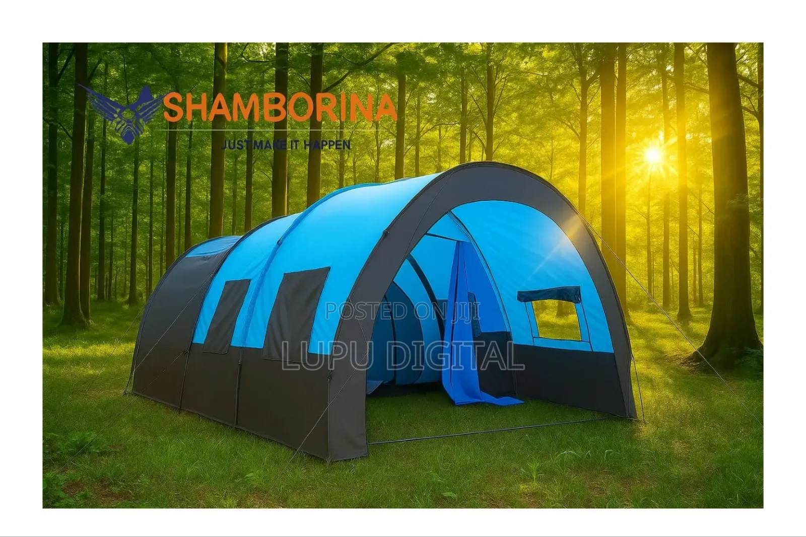 Tunnel Family Tent - 10-13 Persons 3 in 1 Partitioned Tents