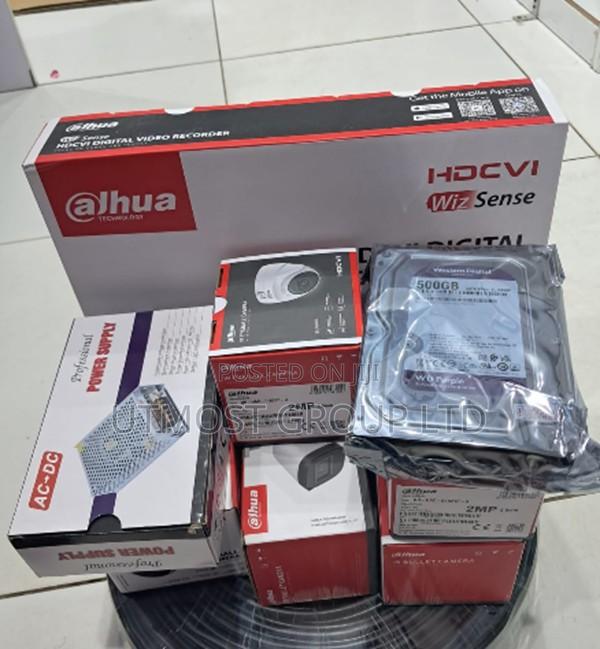 Full Dahua 4ch CCTV Kit 4 Hd Cameras DVR All Accessories Pack