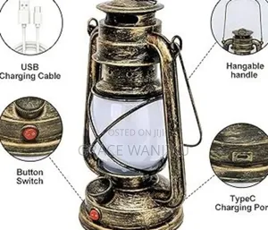 Rechargable Vintage 35cm Led Lantern Lamp *