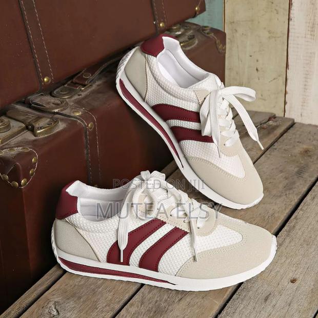 Maroon,Orange,Grey White Classic Sneakers - main view