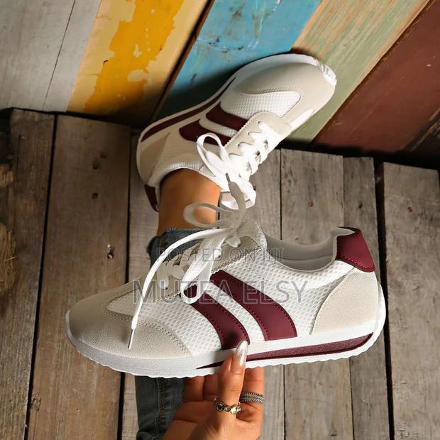 Maroon,Orange,Grey White Classic Sneakers - thumbnail 3