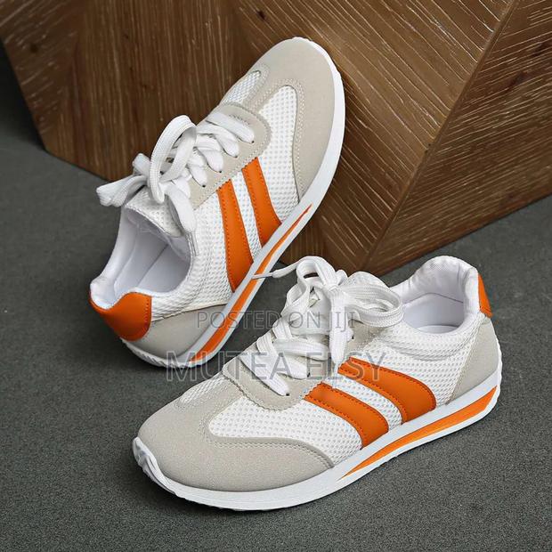 Maroon,Orange,Grey White Classic Sneakers - thumbnail 4