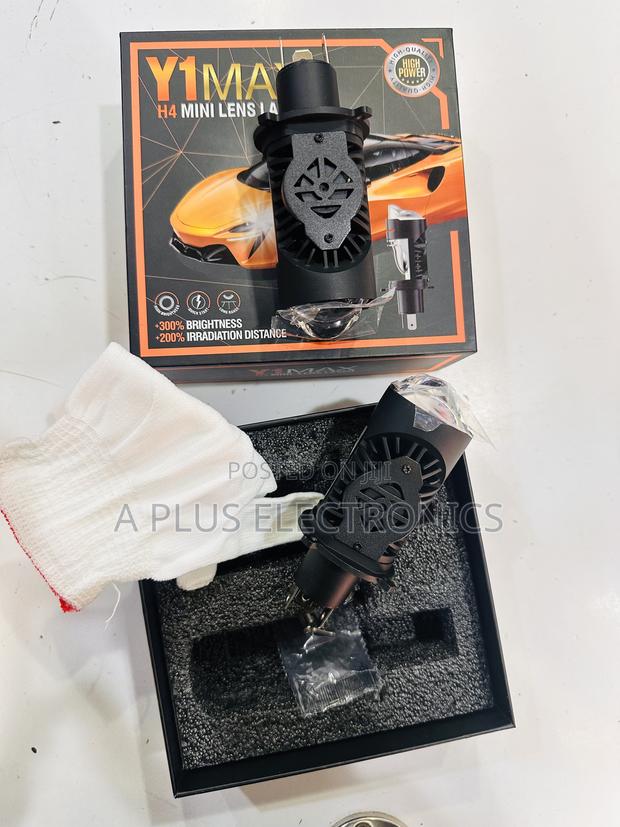 Super Bright Y1 H4 Mini Projector Headlights – 300% More Light - thumbnail 3