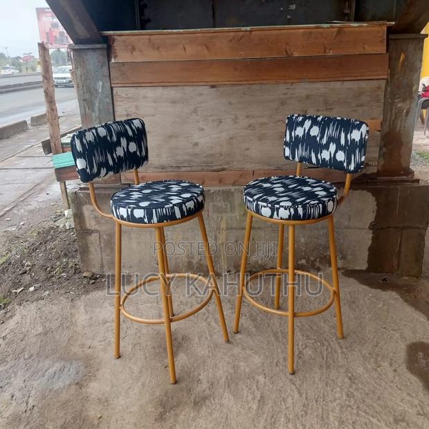 White and Black Kitchen Counter Stools - main view