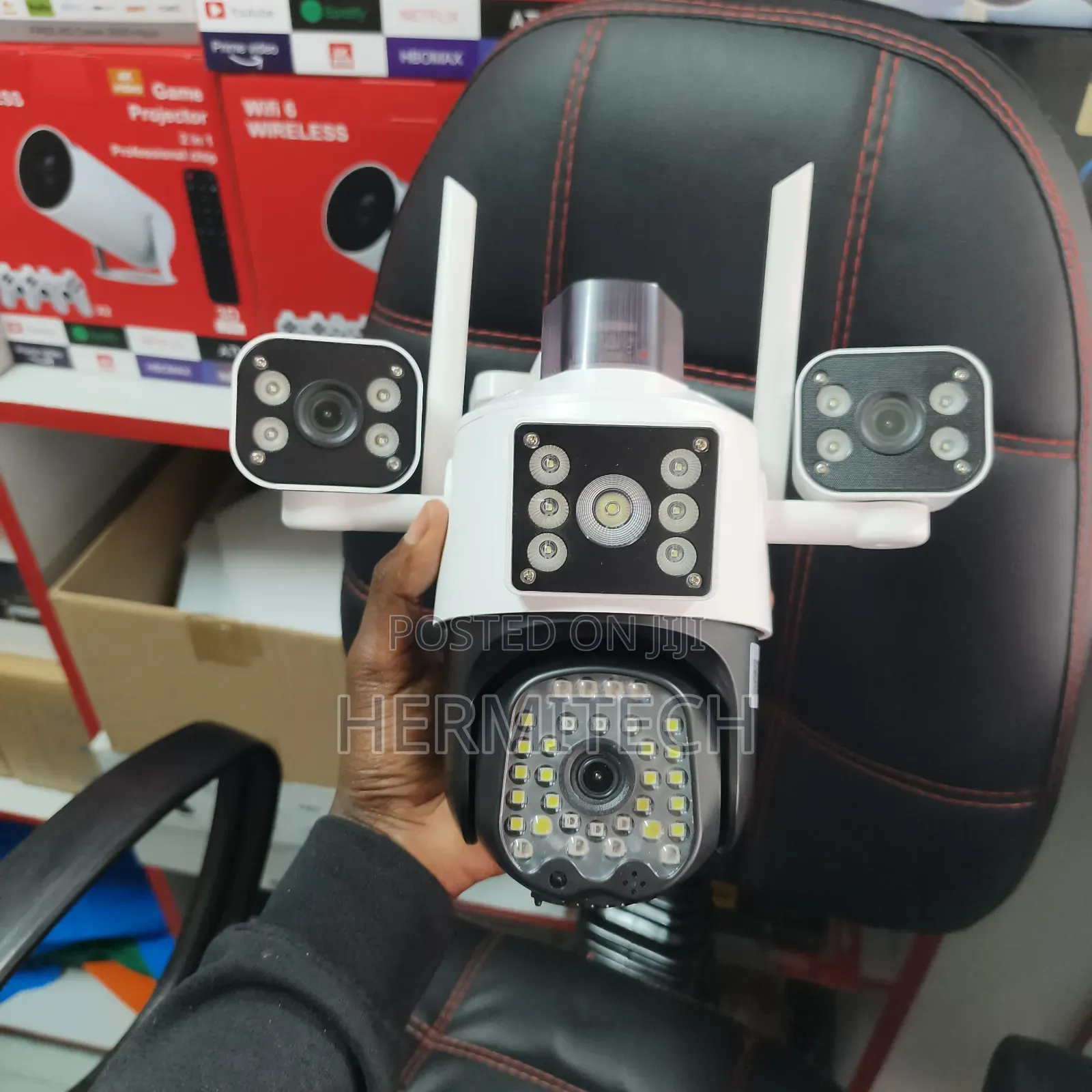 4g Triple Lens CCTV Surveillance Electric Powered