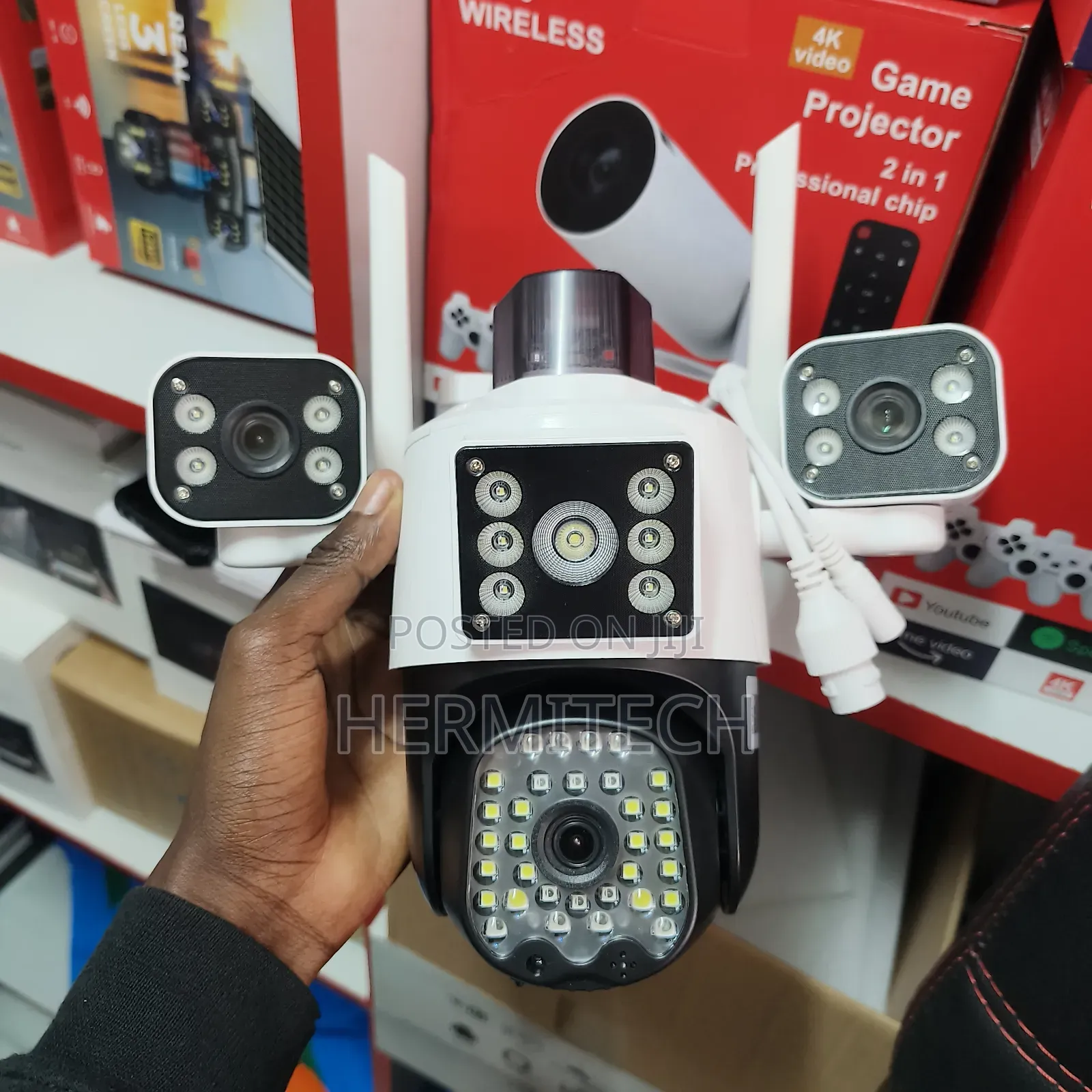 3lens 3 Screen PTZ Cameras Wifi Triple Lens