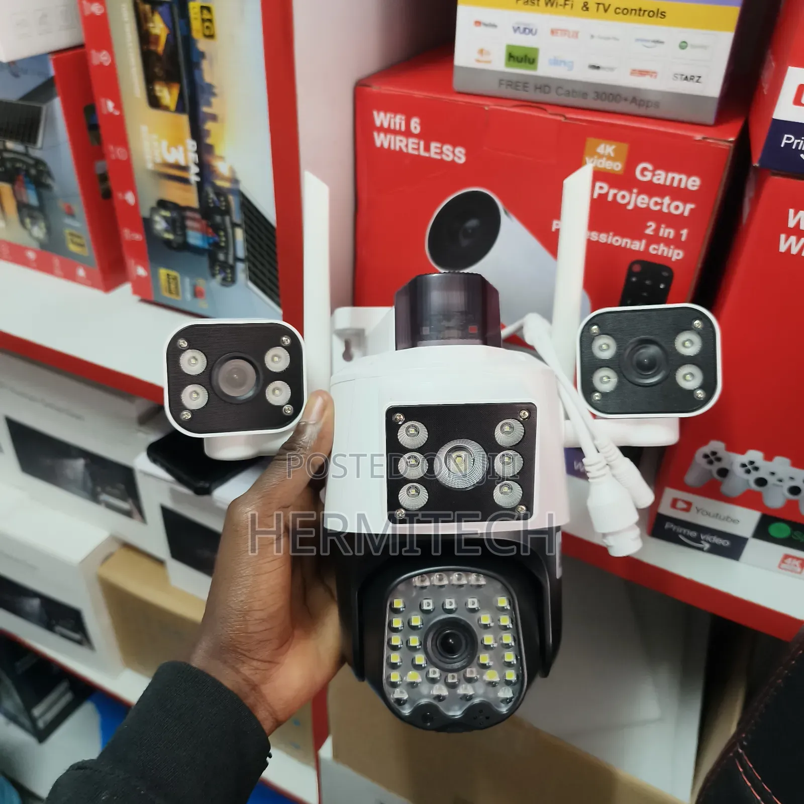 3lens 3 Screen PTZ Cameras Wifi Triple Lens