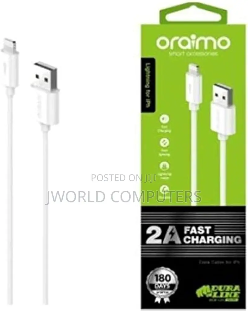 Oraimo iPhone Data Cable Duraline 2, White (Ocd-l53)