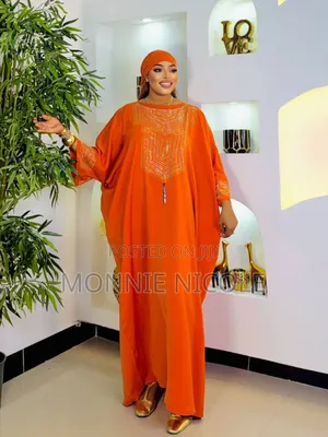 Elegant Orange Quality Dera/Abaya/Kaftan