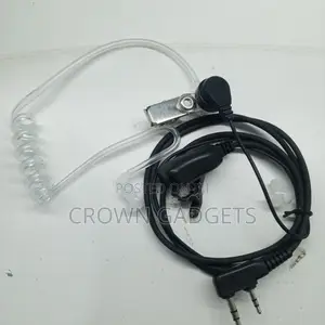 Fbi 2-Pin Acoustic Tube Walkie Talkie Earpiece With PTT