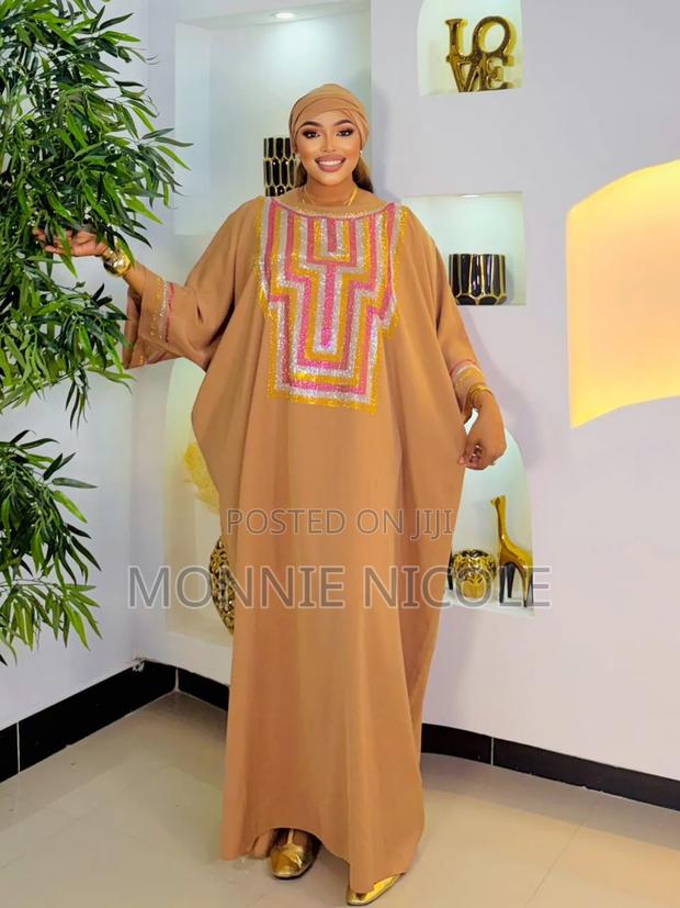Classy Beige/Brown Kaftan Wedding Dress/Plus Size Fashion/Idd Style
