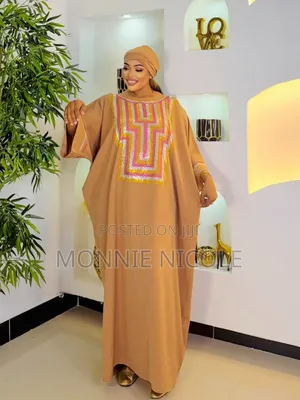 Classy Beige/Brown Kaftan Wedding Dress/Plus Size Fashion/Idd Style