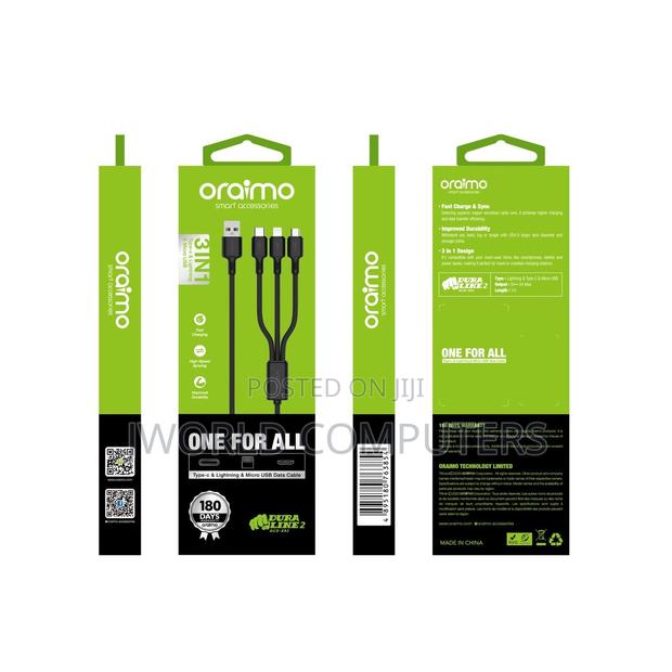Oraimo Fastline 2 Type-c Data Cable, 3a Fast Charging (Ocd-c54)