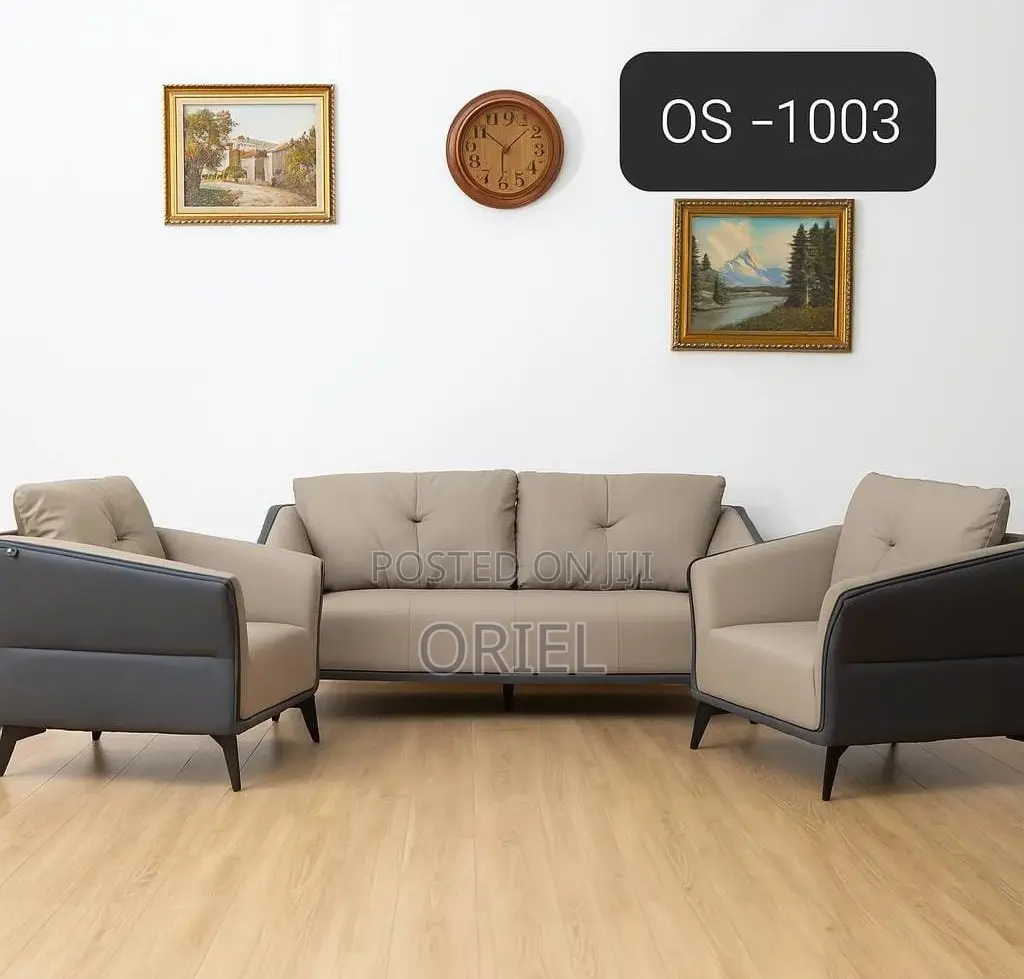 Office Sofa; Commercial Grade 5-Seater Leather Office Sofa