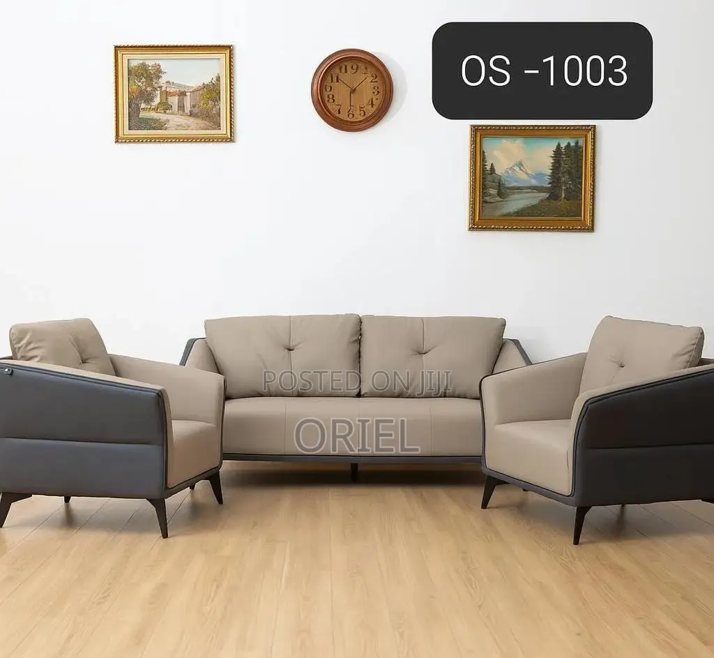 Office Sofa; Commercial Grade 5-Seater Leather Office Sofa