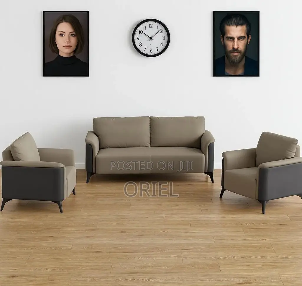 Office Sofa; Commercial Grade 5-Seater Leather Office Sofa