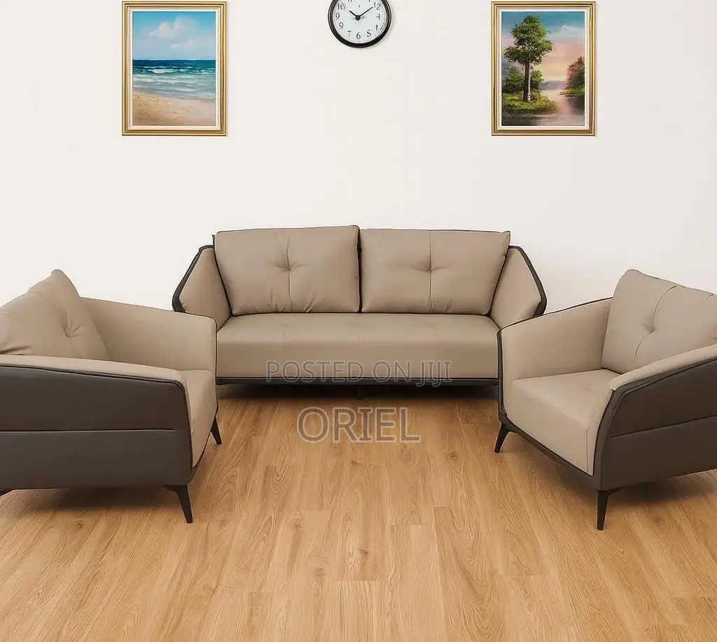 Office Sofa; Commercial Grade 5-Seater Leather Office Sofa