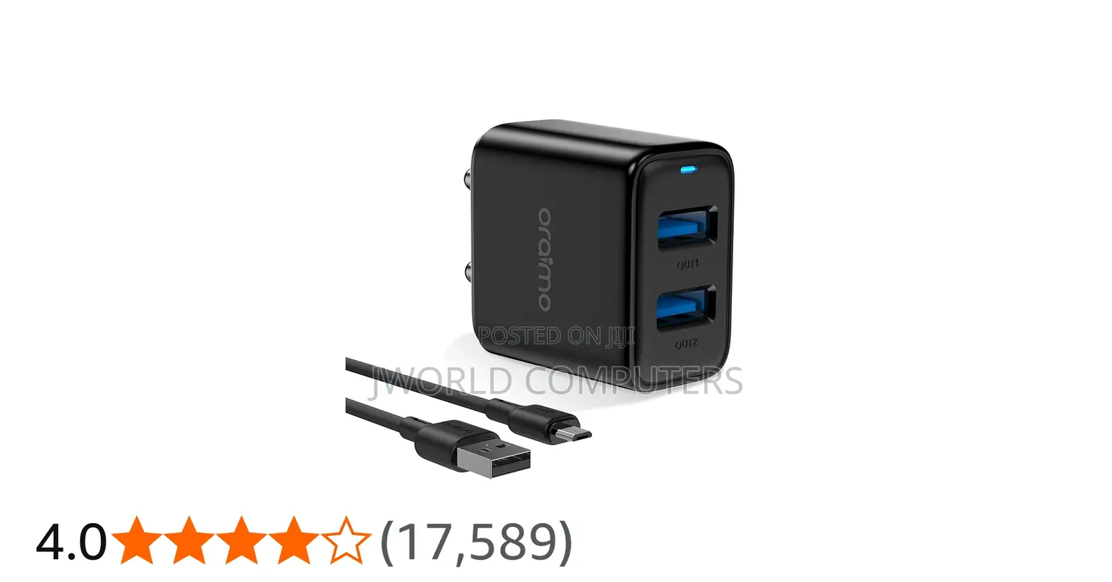Oraimo Firefly-2 Dual Usb Fast Wall Charger, 5.0v/2.1a (Ocw-U63d)