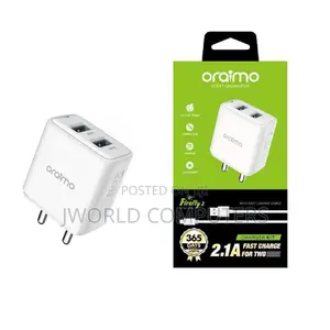 Oraimo Firefly-2 Dual Usb Fast Wall Charger, 5.0v/2.1a (Ocw-U63d)