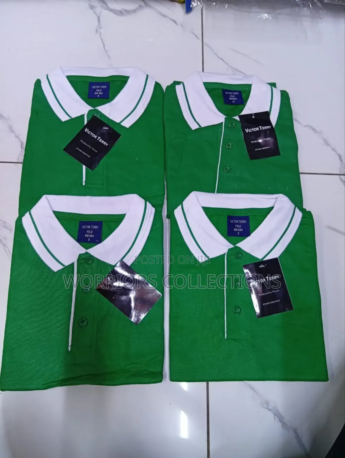 Green and White Polo T-Shirts