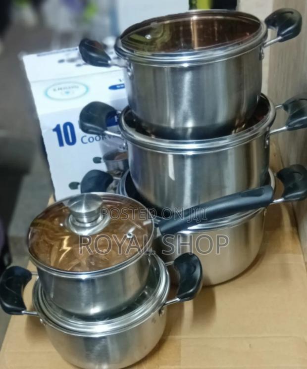 10pc Cookware Set Stainless Steel