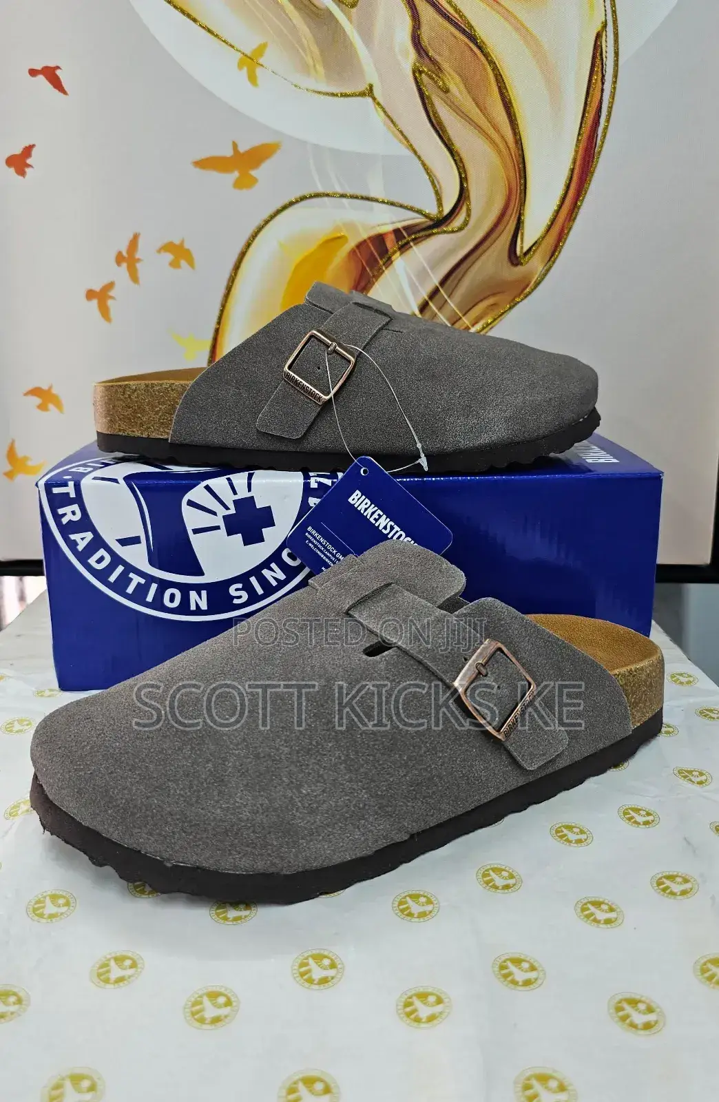 Original Birkenstock Boston Classic Suede Clogs