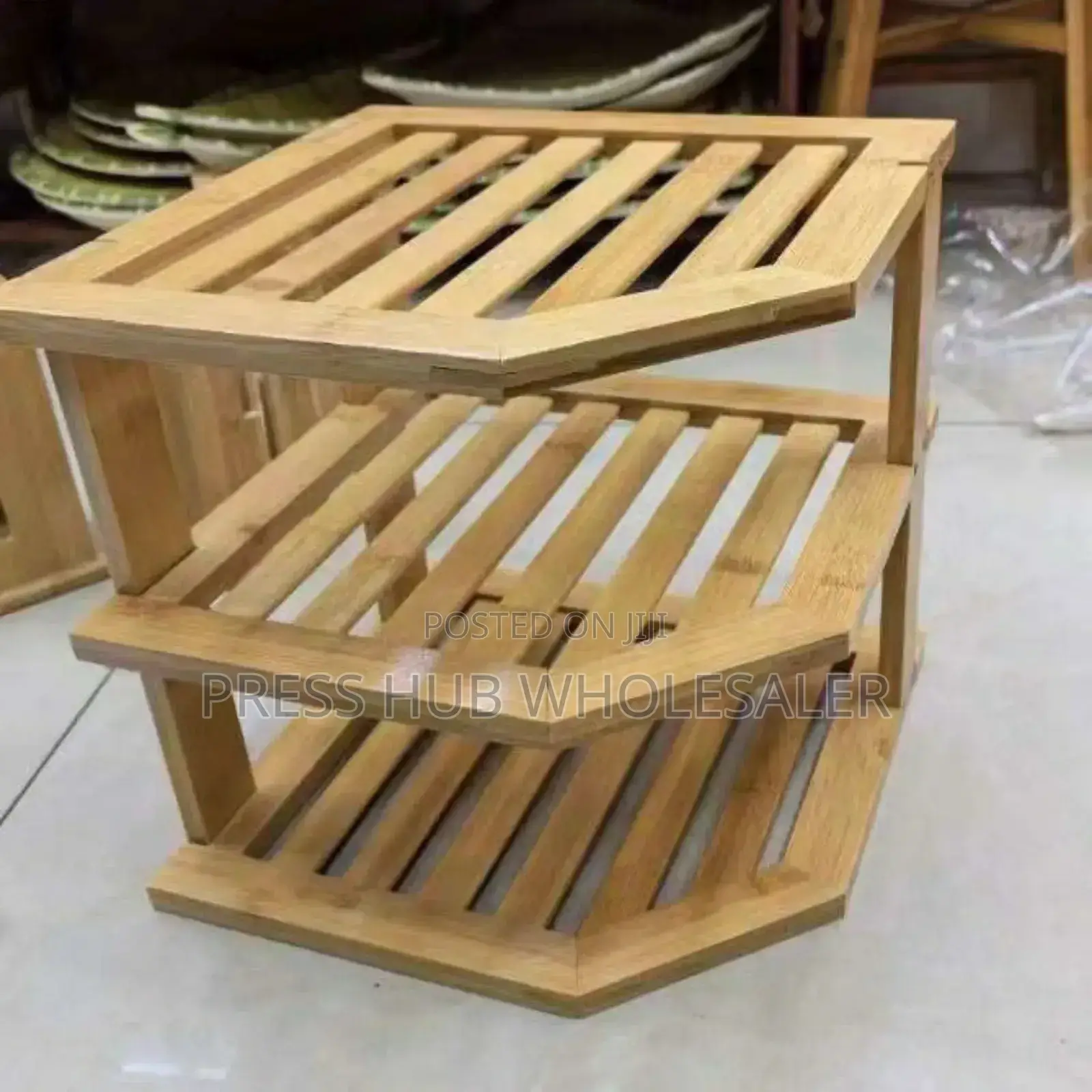 3-Tier Bamboo Corner Storage Rack