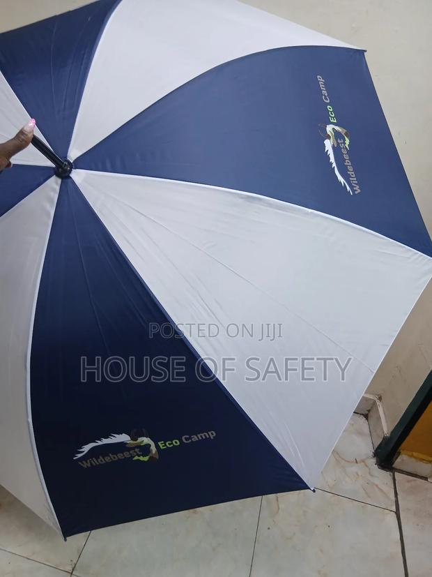 White and Navy Blue Shades Umbrella - main view