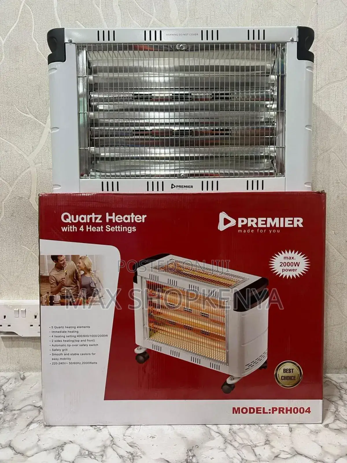 Premier Quartz Room Heater ( Prh003 ) 4 Heat Settings Max-2000w