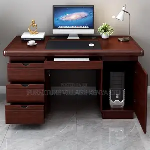 Executive Office Desk | 1.4m Mahogany Finish