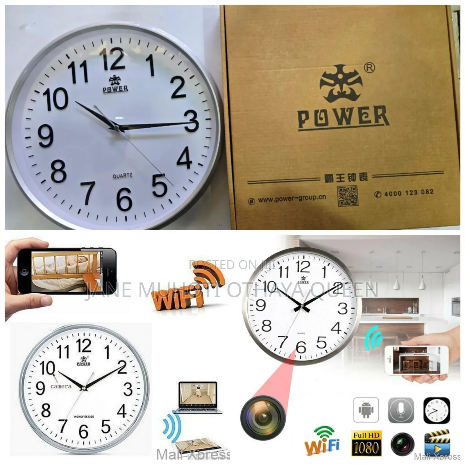 Wifi Wall Clock Camera 1080p Hd Hidden Nanny Cam
