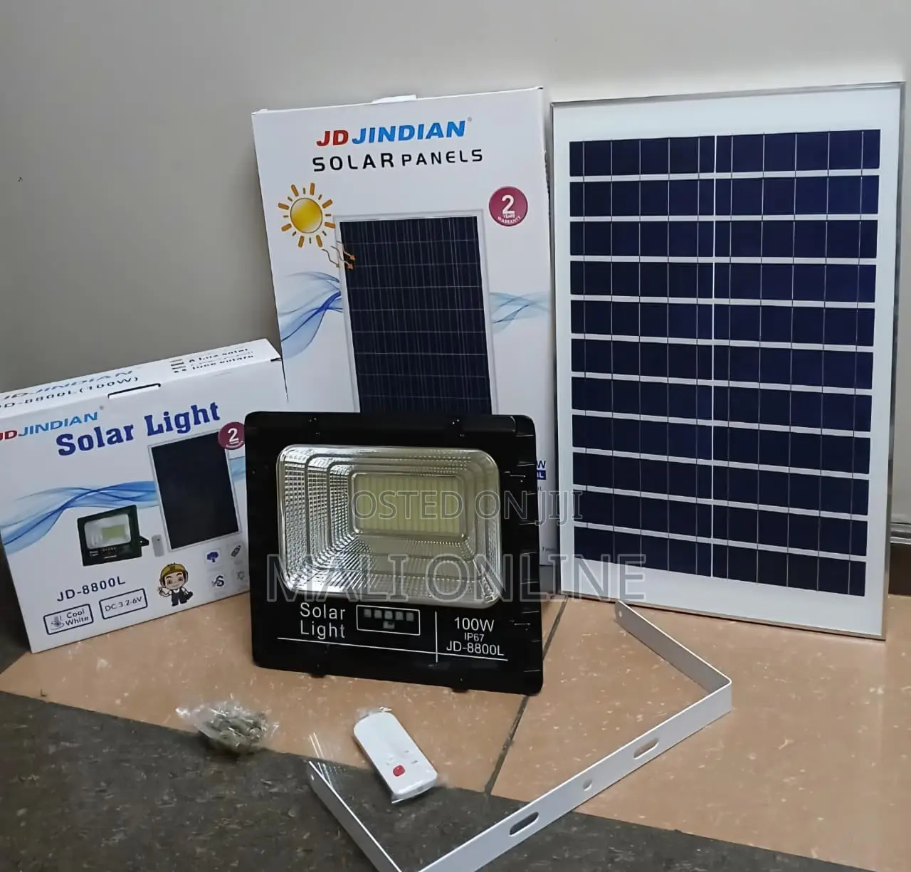 Jd Jindian Jd-8800l 100w Solar Led Flood Light Outdoor Security Lamp