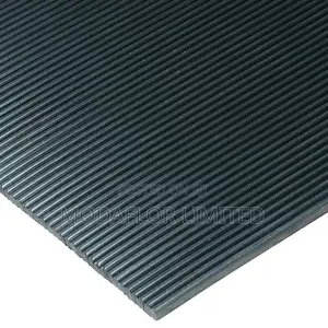 Durable Ribbed Rubber Mat for Work Areas