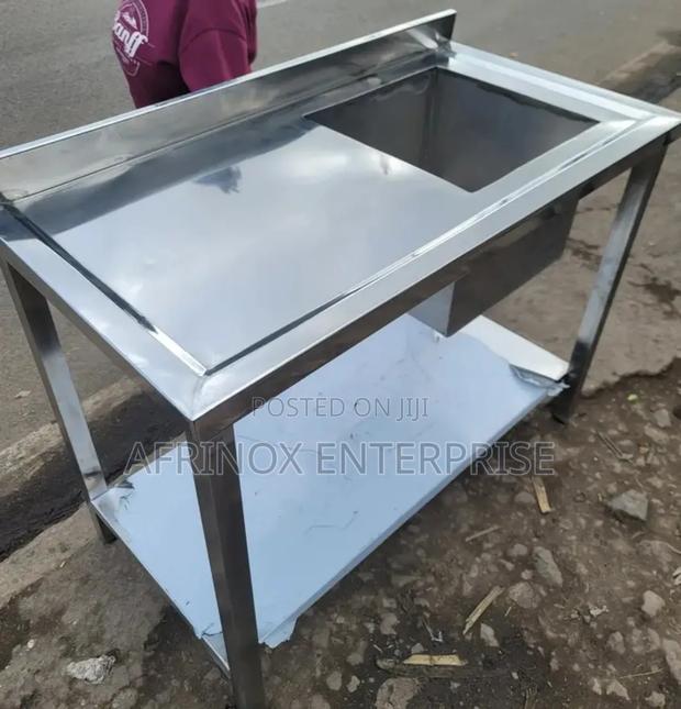 Stainless Steel Work Top Table With Sink - main view