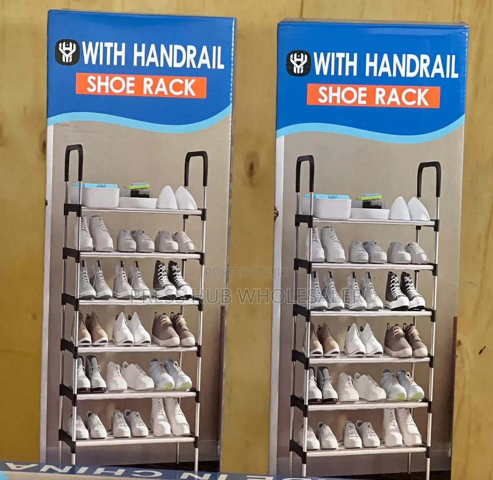 7-Tier Shoe Rack With Handrail,