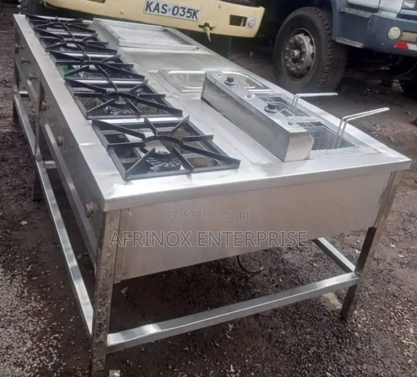Stainless Steel 5 Burner Combined Cooker