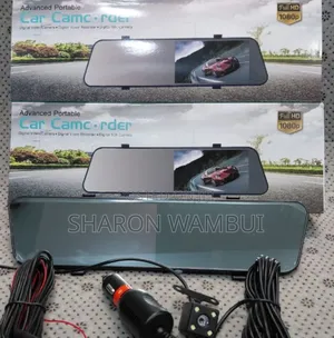 Full Hd Touch Screen Rearview Mirror Dash Cam – 2 Lens Dual Camera