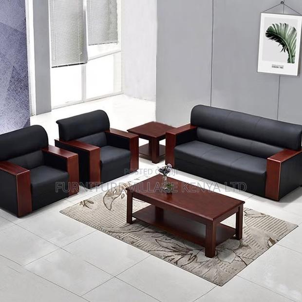 Office Sofa; 5-seater Pu Leather Office Sofa - thumbnail 8