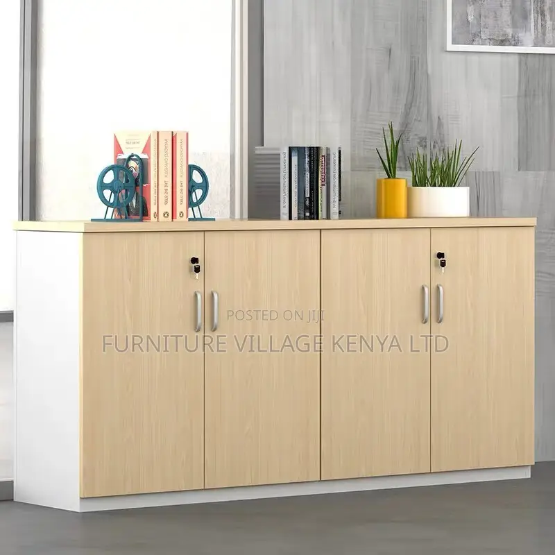Office Cabinet; 4 Door Wooden Credenza Cabinet