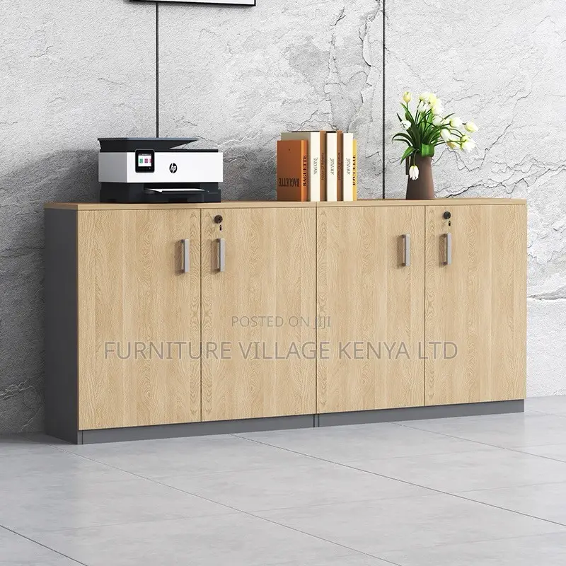Office Cabinet; 4 Door Wooden Credenza Cabinet