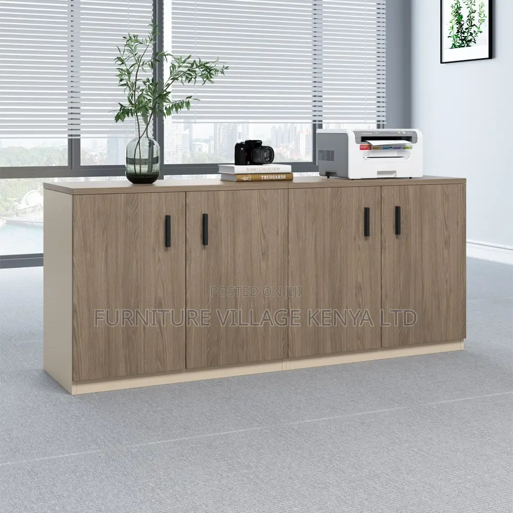 Office Cabinet; 4 Door Wooden Credenza Cabinet