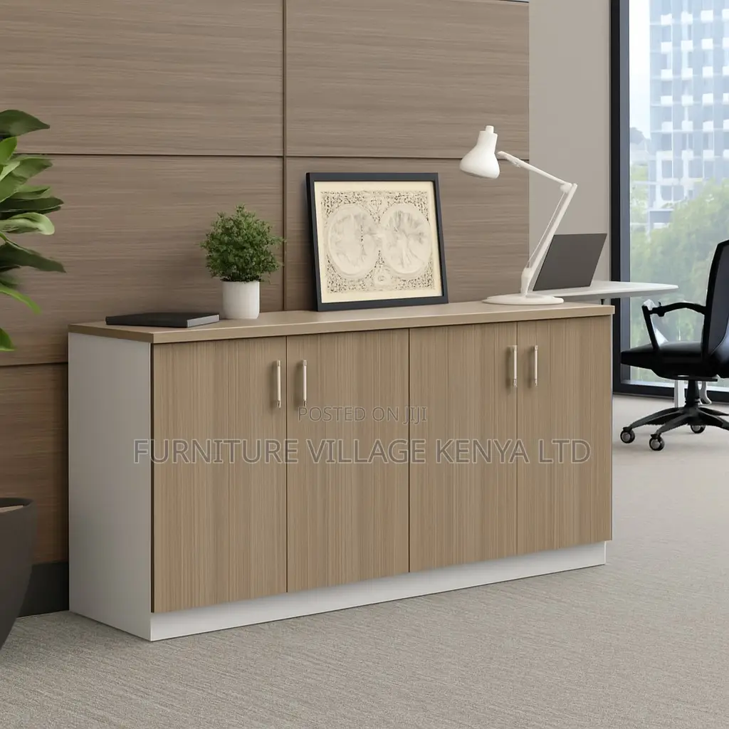 Office Cabinet; 4 Door Wooden Credenza Cabinet