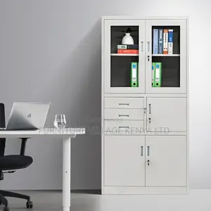 Office Cabinet; 2-door Metallic Cabinet With Safe