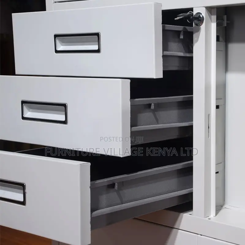 Office Cabinet; 2-door Metallic Cabinet With Safe