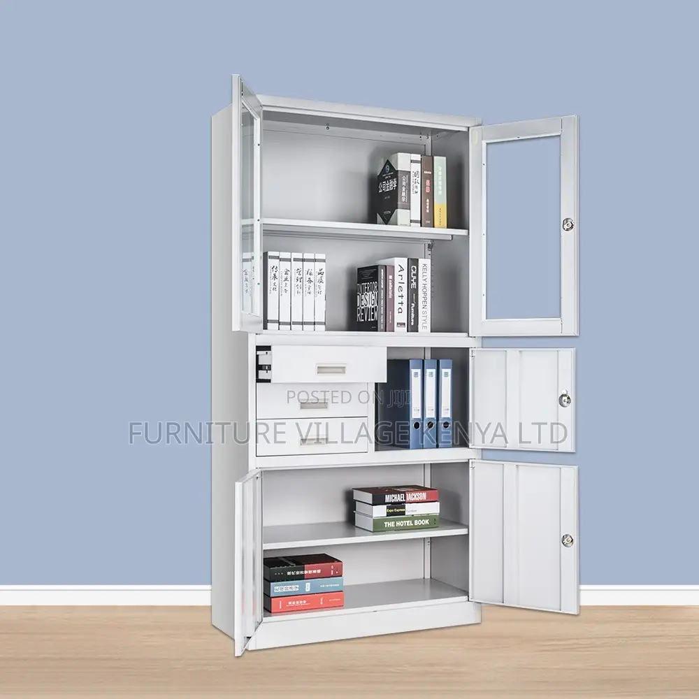 Office Cabinet; 2-door Metallic Cabinet With Safe