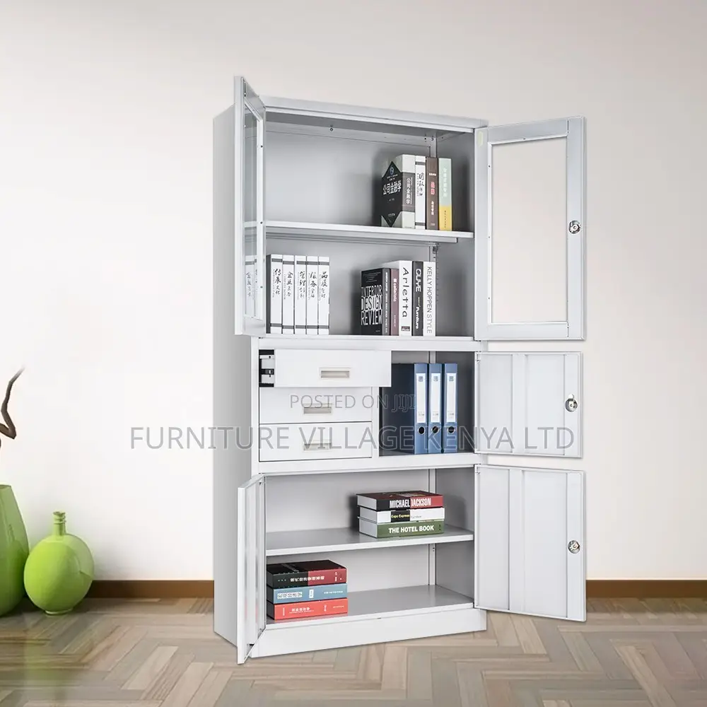 Office Cabinet; 2-door Metallic Cabinet With Safe
