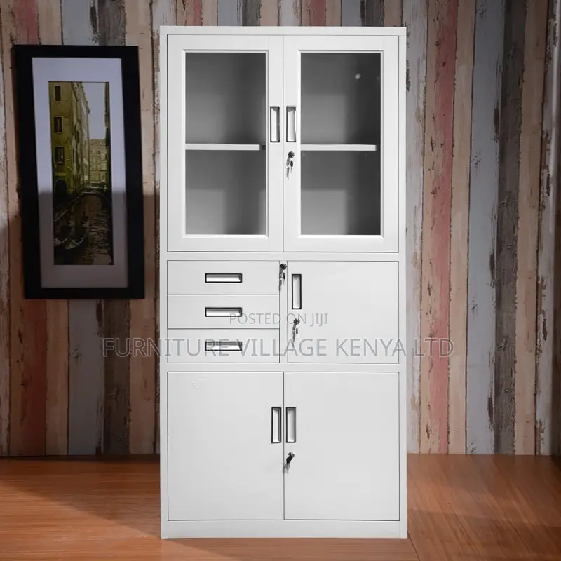 Office Cabinet; 2-door Metallic Cabinet With Safe