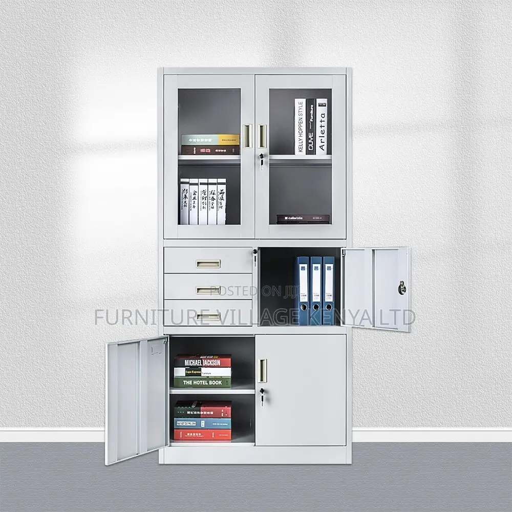 Office Cabinet; 2-door Metallic Cabinet With Safe