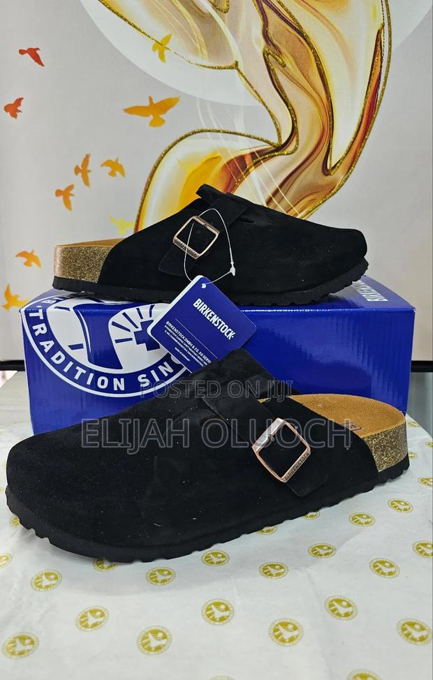 Birkenstock Boston Classic Suede Clogs - BlackQuality - thumbnail 4