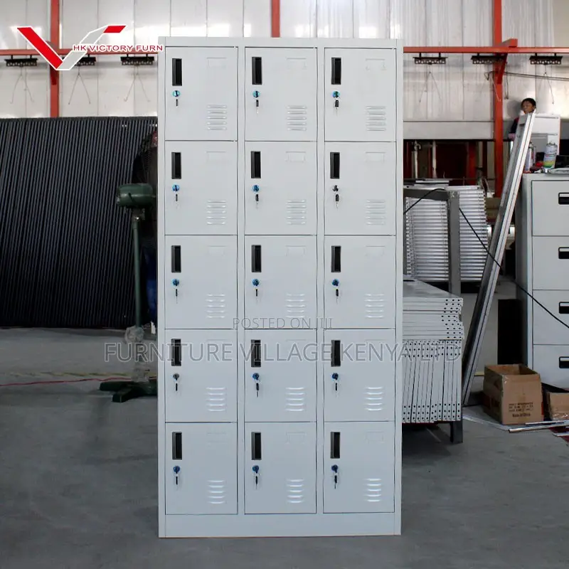 Office Cabinet: 15 Lockers Durable Metallic Cabinet